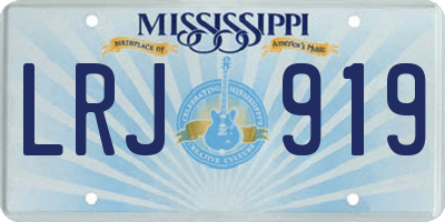 MS license plate LRJ919