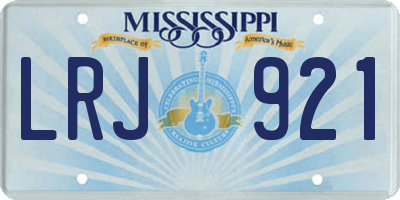 MS license plate LRJ921