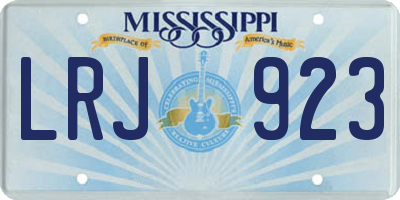 MS license plate LRJ923