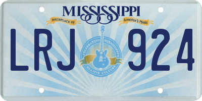 MS license plate LRJ924