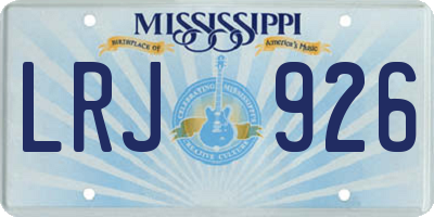 MS license plate LRJ926