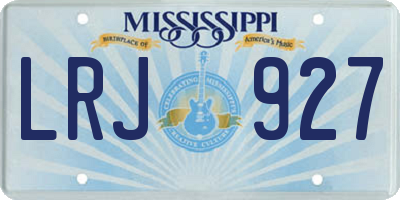 MS license plate LRJ927
