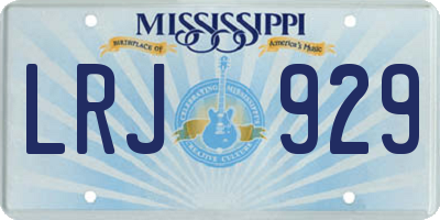 MS license plate LRJ929