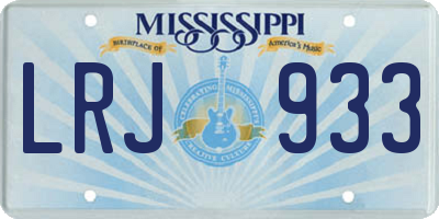MS license plate LRJ933