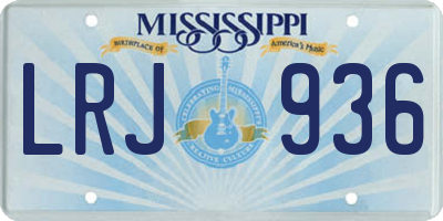 MS license plate LRJ936