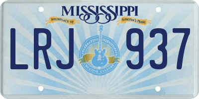 MS license plate LRJ937