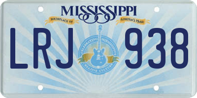 MS license plate LRJ938