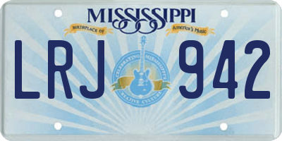 MS license plate LRJ942