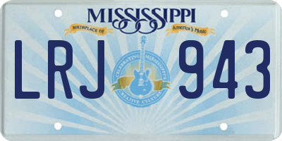 MS license plate LRJ943
