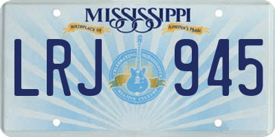 MS license plate LRJ945