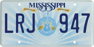 MS license plate LRJ947