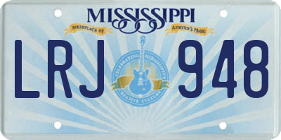 MS license plate LRJ948
