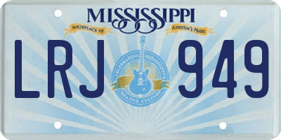 MS license plate LRJ949