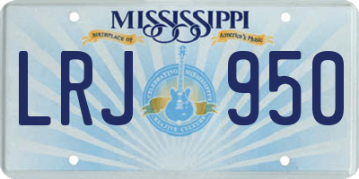 MS license plate LRJ950