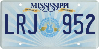 MS license plate LRJ952