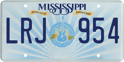 MS license plate LRJ954
