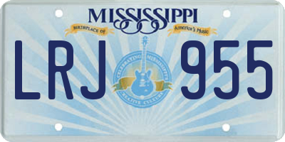 MS license plate LRJ955