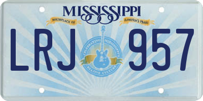 MS license plate LRJ957