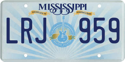 MS license plate LRJ959