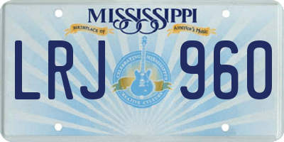 MS license plate LRJ960