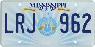 MS license plate LRJ962