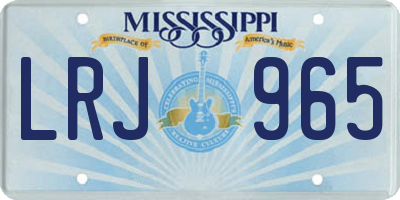 MS license plate LRJ965