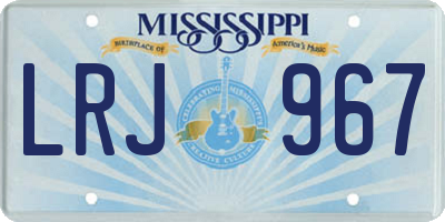 MS license plate LRJ967