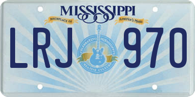 MS license plate LRJ970