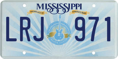 MS license plate LRJ971