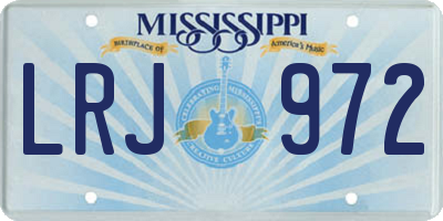 MS license plate LRJ972