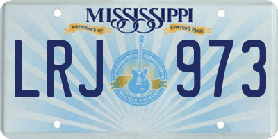 MS license plate LRJ973