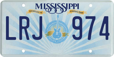 MS license plate LRJ974