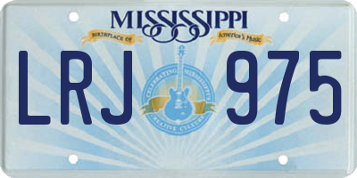 MS license plate LRJ975