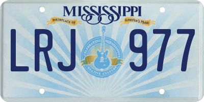 MS license plate LRJ977