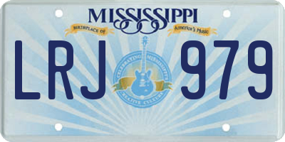 MS license plate LRJ979
