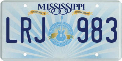 MS license plate LRJ983