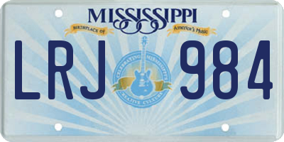 MS license plate LRJ984