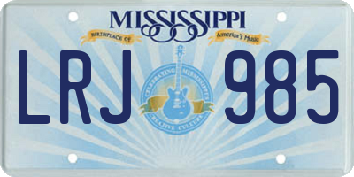 MS license plate LRJ985