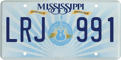 MS license plate LRJ991