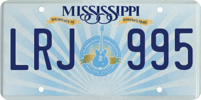 MS license plate LRJ995
