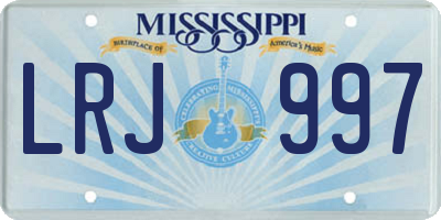 MS license plate LRJ997