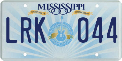 MS license plate LRK044
