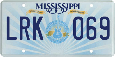 MS license plate LRK069
