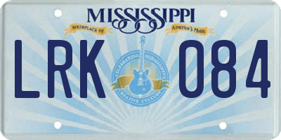 MS license plate LRK084