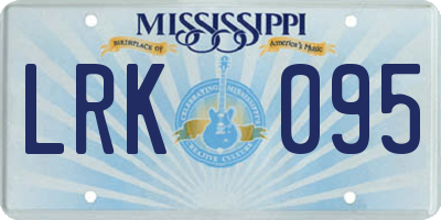 MS license plate LRK095