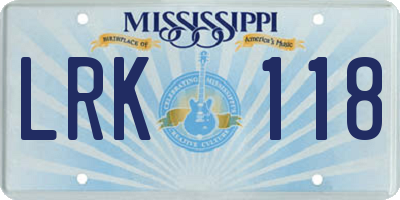 MS license plate LRK118
