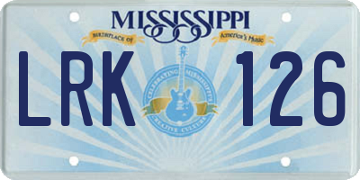 MS license plate LRK126