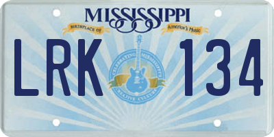 MS license plate LRK134