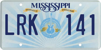 MS license plate LRK141