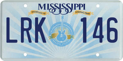 MS license plate LRK146